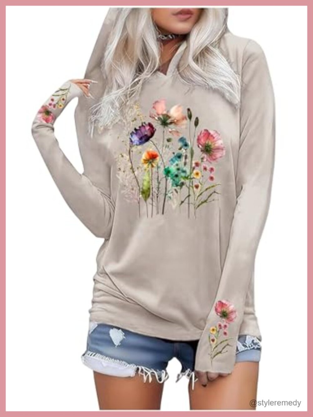 Womens Long Sleeve Gothic Hoodie Graphic Print Pullover Casual